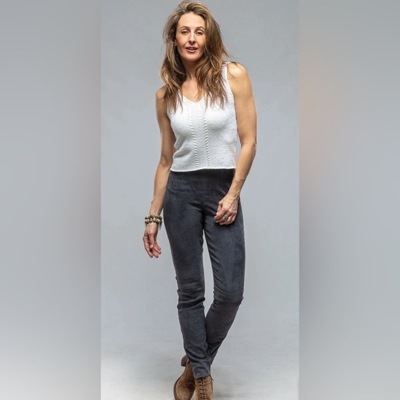 Via Masini 80 Suede Leather Stretch Pants size 42 US4/6 - Picture 1 of 8